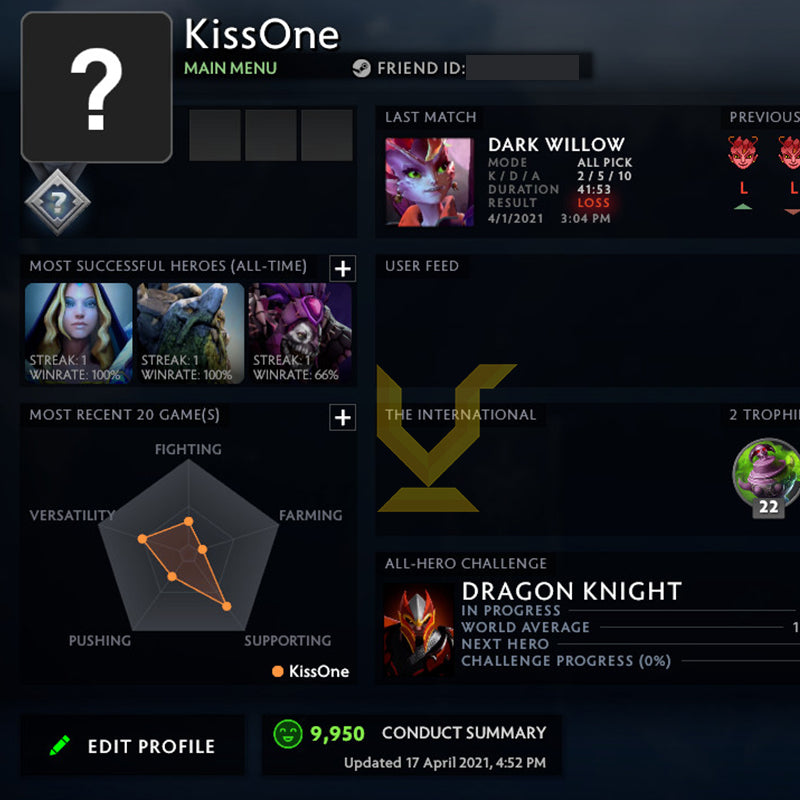 Not Calibrated |  MMR: TBD - Behavior: 9950