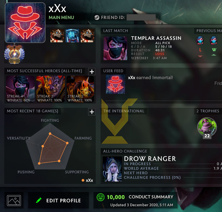 Immortel | MMR : 5900 - Comportement : 10000