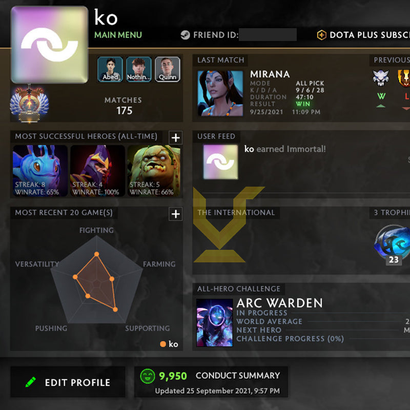 Immortel | MMR : 5800 - Comportement : 9950