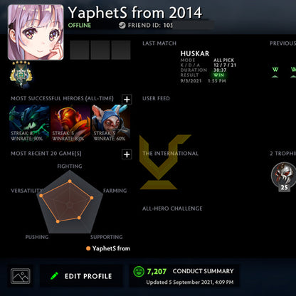 Archon V |  MMR: 3010 - Behavior: 7207