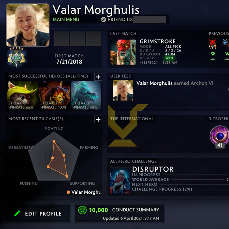 Archon V | MMR: 3010 - Behavior: 10000