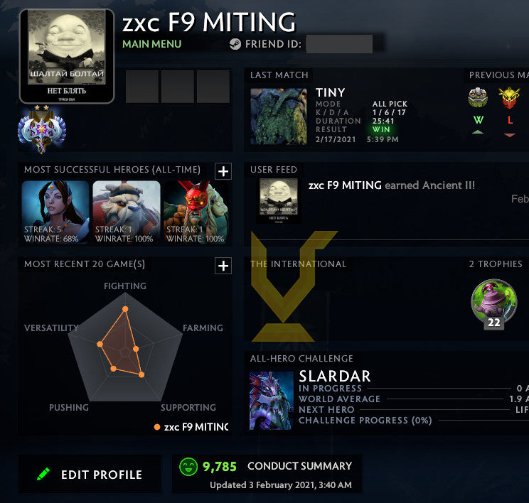 Ancient II	 | MMR : 4020 - Behavior : 9875