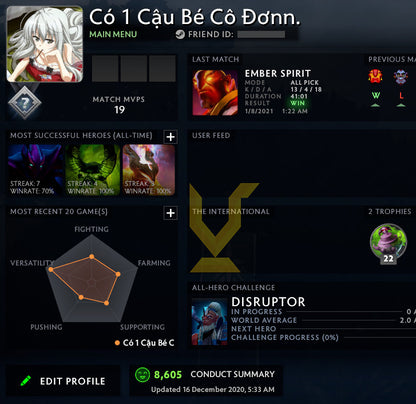 Not Calibrated | MMR : TBD - Behavior : 8605