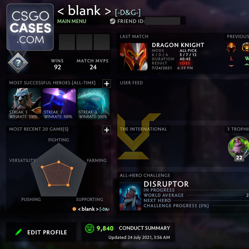 Not Calibrated |  MMR: TBD - Behavior: 9840