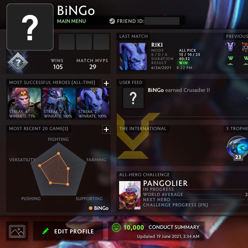 Not Calibrated | MMR: TBD - Behavior: 10000