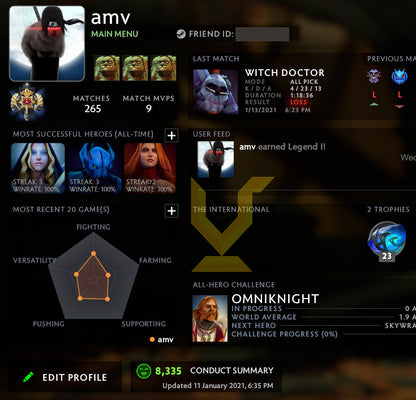 Légende I | MMR : 3100 - Comportement : 8300