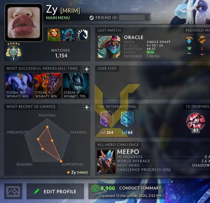 Archon V | MMR : 2920 - Behavior : 8900