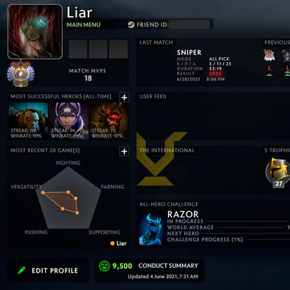 Immortal  | MMR: 5880 - Behavior: 10000