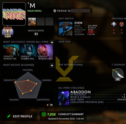 Immortel [2068] | MMR : 6010 - Comportement : 7020