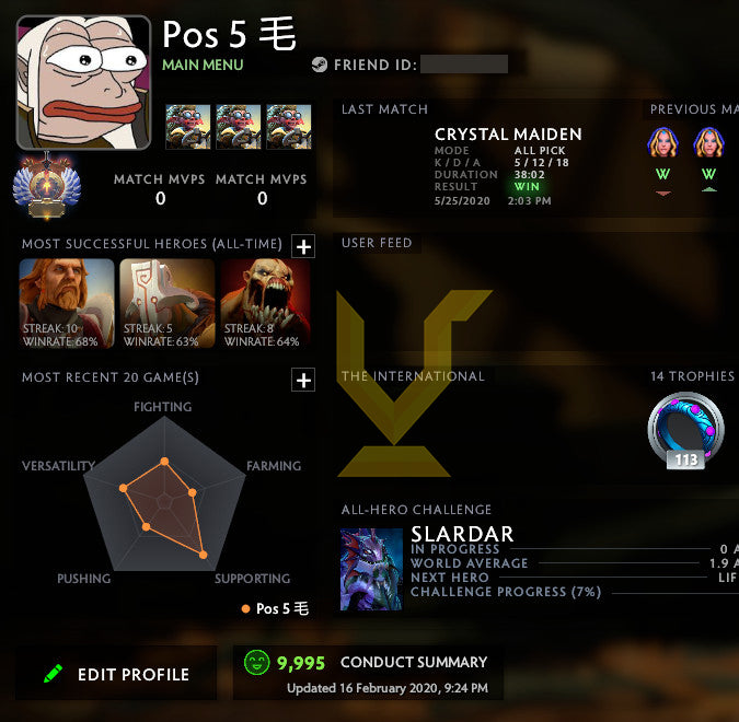 Immortel | MMR : 6460 - Comportement : 9995