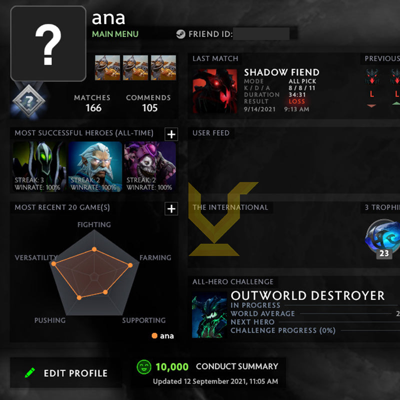 Not Calibrated | MMR: TBD - Behavior: 10000