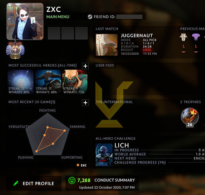 Immortel | MMR : 5580 - Comportement : 7288 