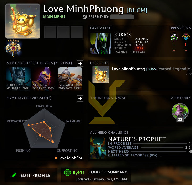 Legend V | MMR : 3730 - Behavior : 8411