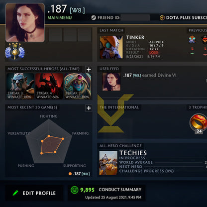 Divine IV |  MMR: 5210 - Behavior: 9895