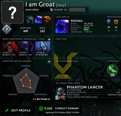 Not Calibrated | MMR : TBD - Behavior : 9565