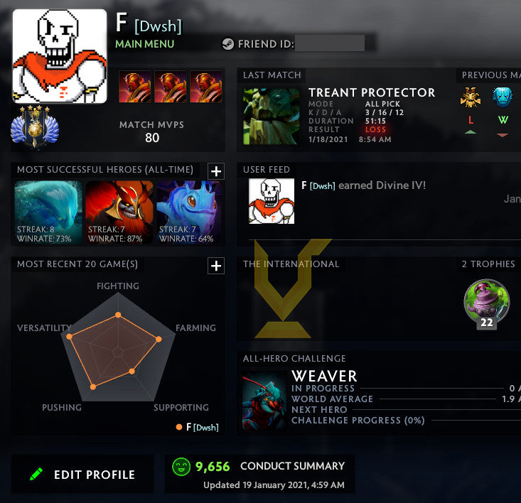 Divine IV | MMR : 5330 - Behavior : 9656