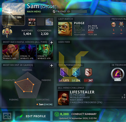 Légende V | MMR : 3630 - Comportement : 8280