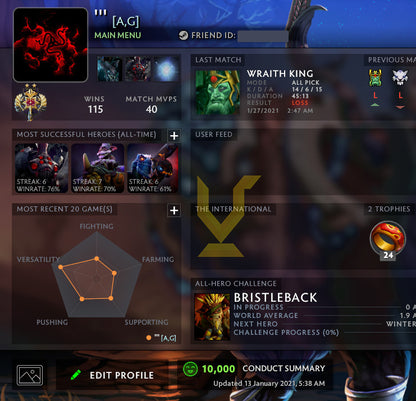 Légende II | MMR : 3220 - Comportement : 10000