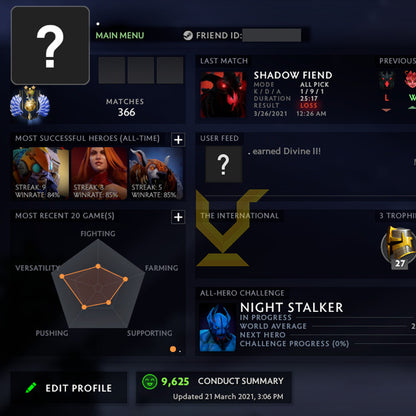 Divine II | MMR: 4800 - Behavior: 9625