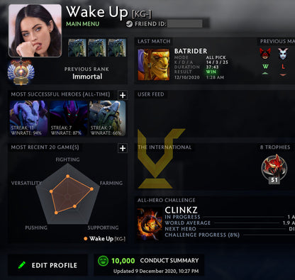 Immortel | MMR : 6060 - Comportement : 10000