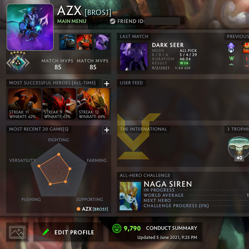 Crusader V | MMR : 2160 - Behavior : 9790