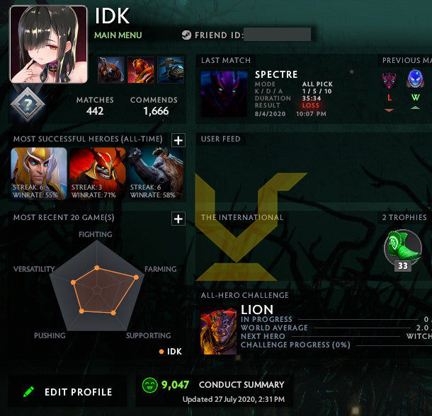 Not Calibrated | MMR : TBD - Behavior : 9047