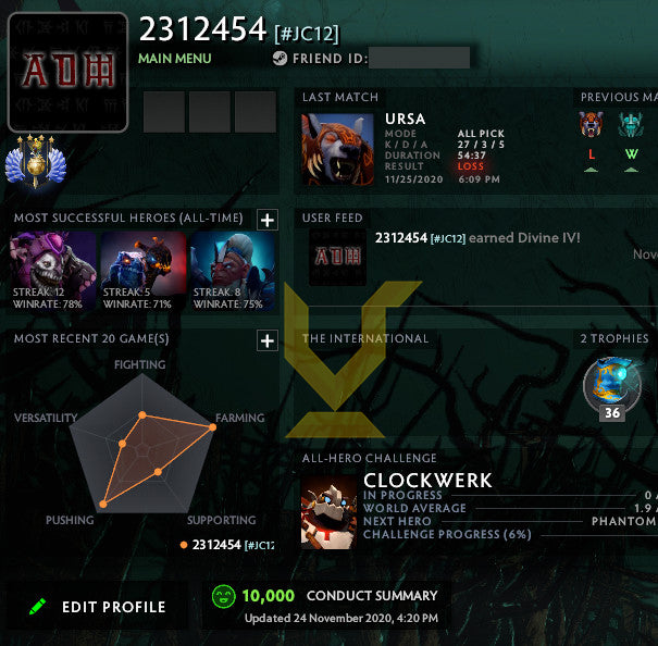 Divine IV | MMR : 5260 - Behavior : 10000