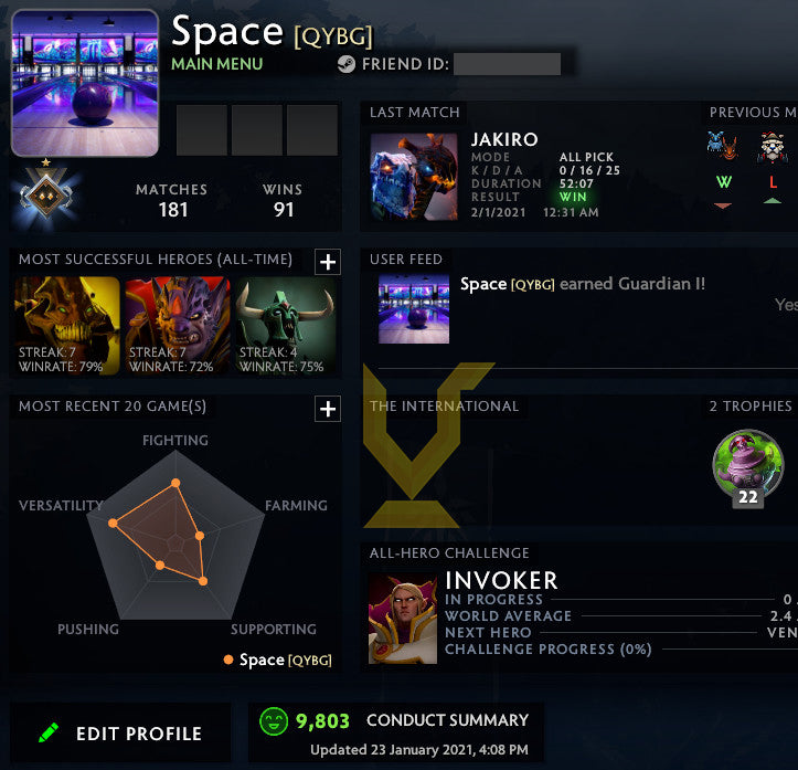 Guardian I | MMR : 840 - Behavior : 9803