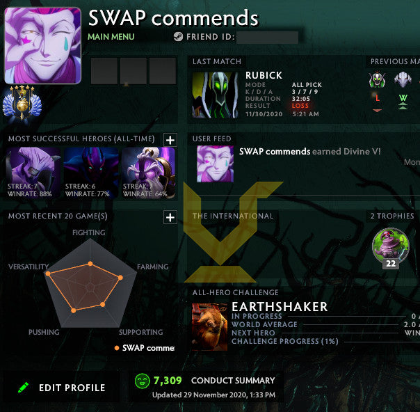 Divine V | MMR : 5500 - Behavior : 7300
