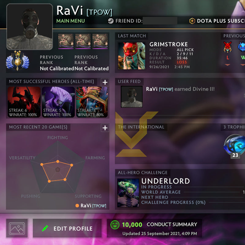 Divin II | MMR : 4950 - Comportement : 10000