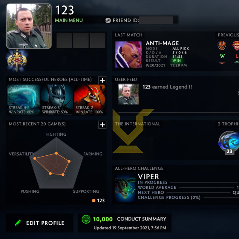 Légende I | MMR : 3110 - Comportement : 10000