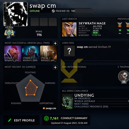 Archon V |  MMR: 3080 - Behavior: 7161