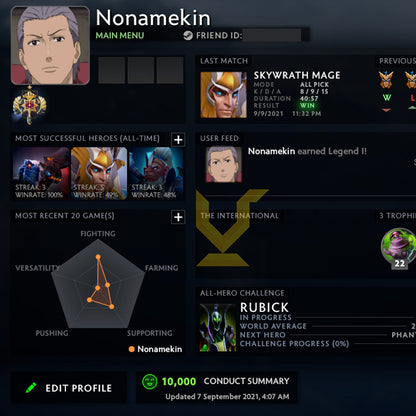 Legend I |  MMR: 3210 - Behavior: 10000