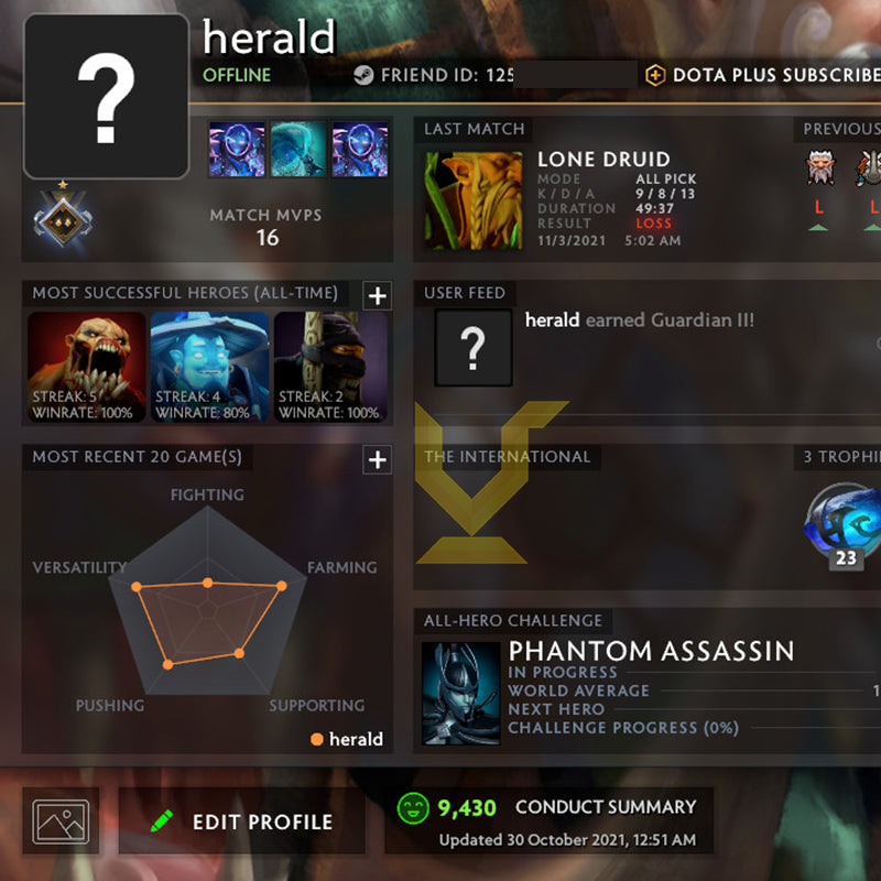 Herald II |  MMR: 670 - Behavior: 9430