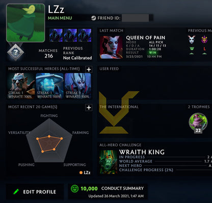 Not Calibrated | MMR: TBD - Behavior: 10000