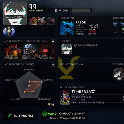 Divine I |  MMR: 4640 - Behavior: 9840