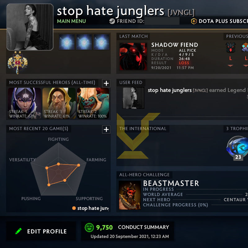 Légende II | MMR : 3200 - Comportement : 9750