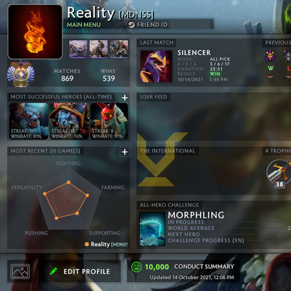 Immortal |  MMR: 7020 - Behavior: 10000