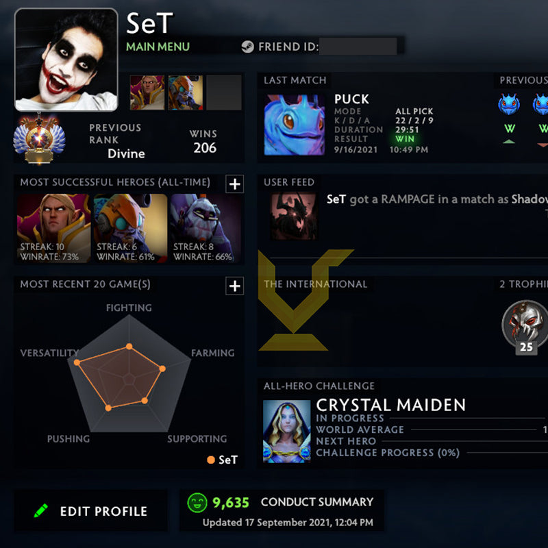 Immortel | MMR : 5600 - Comportement : 9635