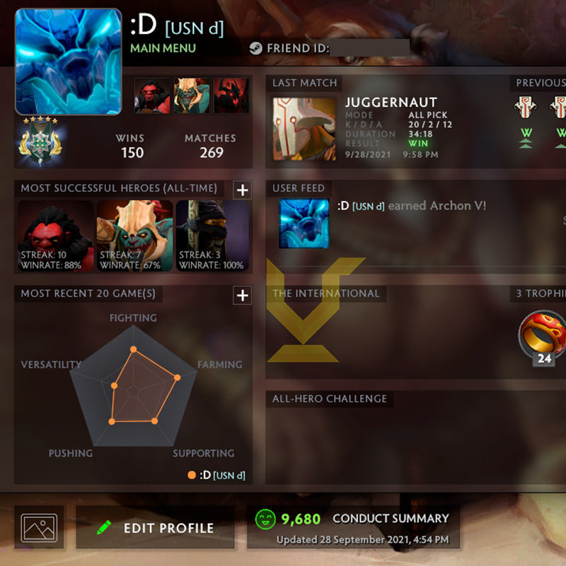 Archonte V | MMR : 3000 - Comportement : 9895