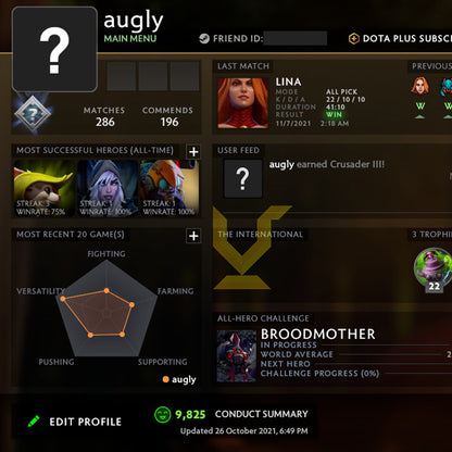 Not Calibrated |  MMR: TBD - Behavior: 9825