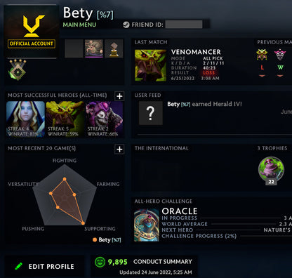 Herald IV | MMR: 590 - Behavior: 9895