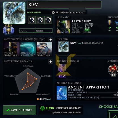 Divine V | MMR: 5480 - Behavior: 9390