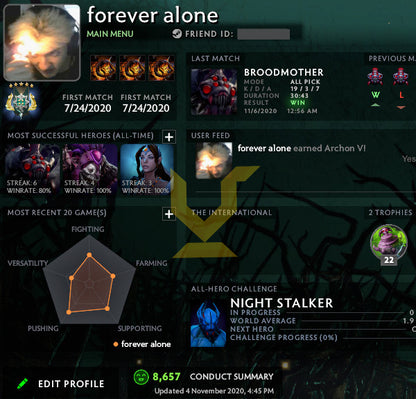 Archonte V | MMR : 2930 - Comportement : 8657