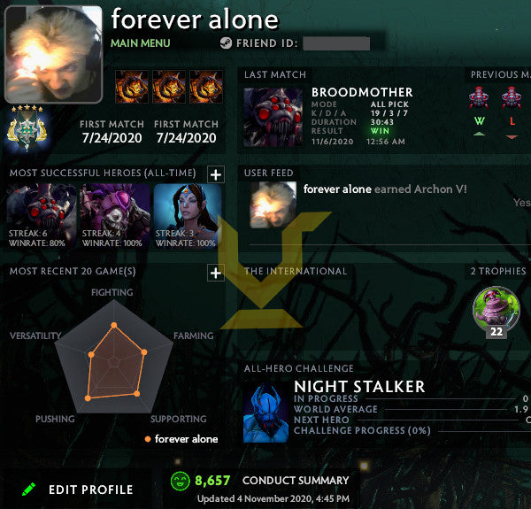 Archonte V | MMR : 2930 - Comportement : 8657