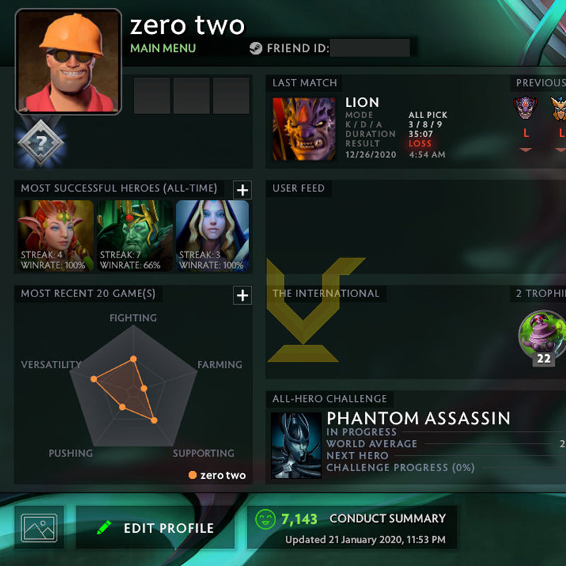 Not Calibrated | MMR: TBD - Behavior: 7143