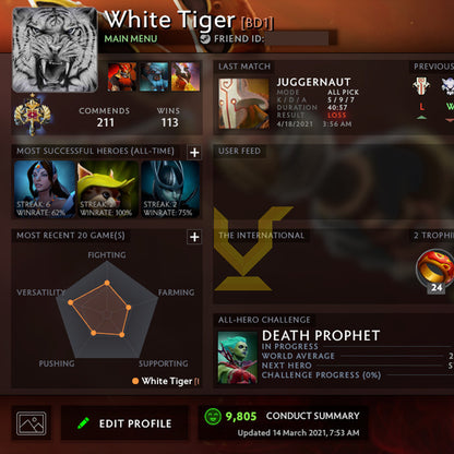 Légende I | MMR : 3000 - Comportement : 9805