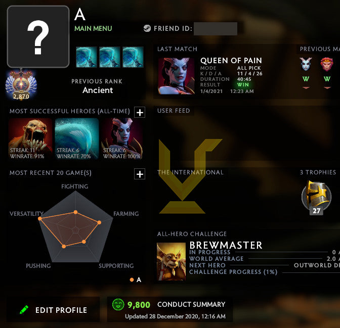 Immortel [ 2870 ] | MMR : 6350 - Comportement : 9800