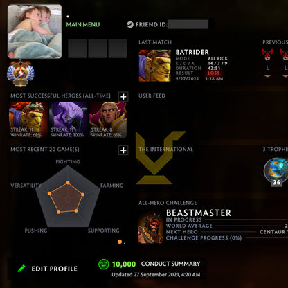 Immortal |  MMR: 7360 - Behavior: 10000