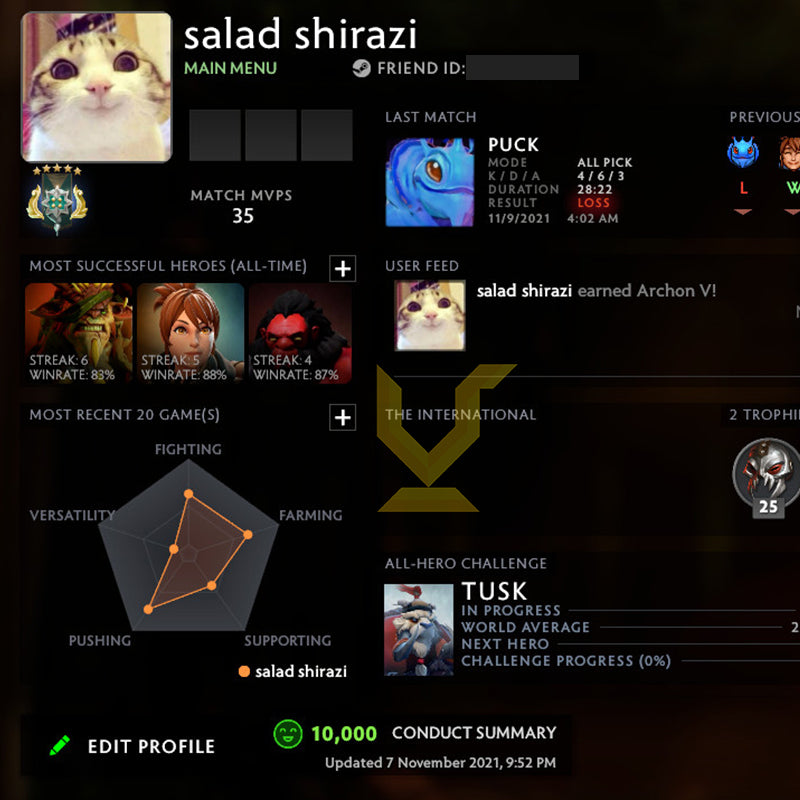 Archon V | MMR: 3060 - Behavior: 10000